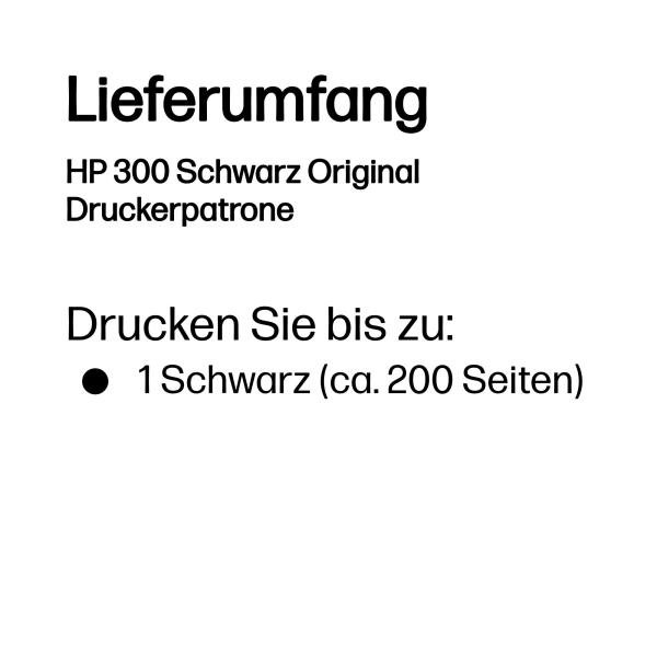 HP Tinte 300 CC640EE Schwarz bis zu 200 Seiten