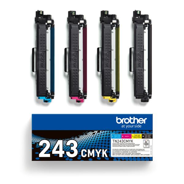 Brother TN-243CMYK Original Tonerkartuschen Value Pack – Schwarz Cyan Magenta Gelb 1.000 Seiten