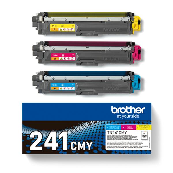 Brother Toner TN-241CMY Multipack (C/M/Y) bis zu 1.400 Seiten nach ISO/IEC 19798