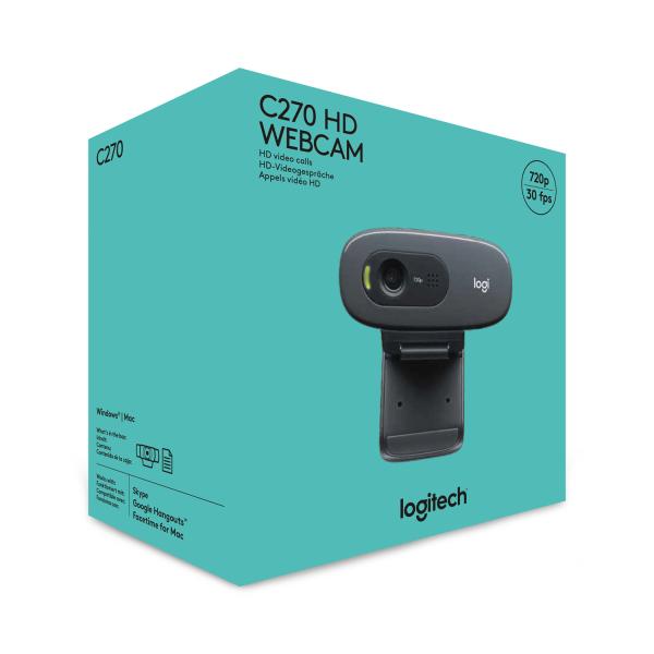 Logitech C270 HD Webcam schwarz