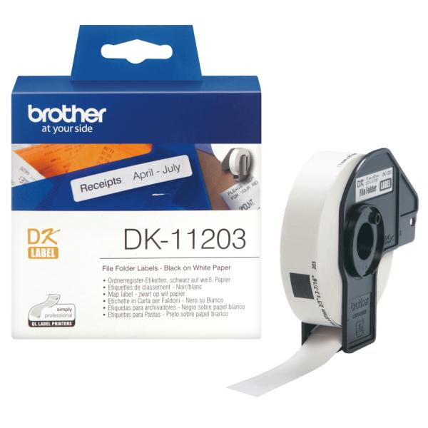 Brother DK-11203 Original Einzeletiketten 17 × 87 mm 300 Stück