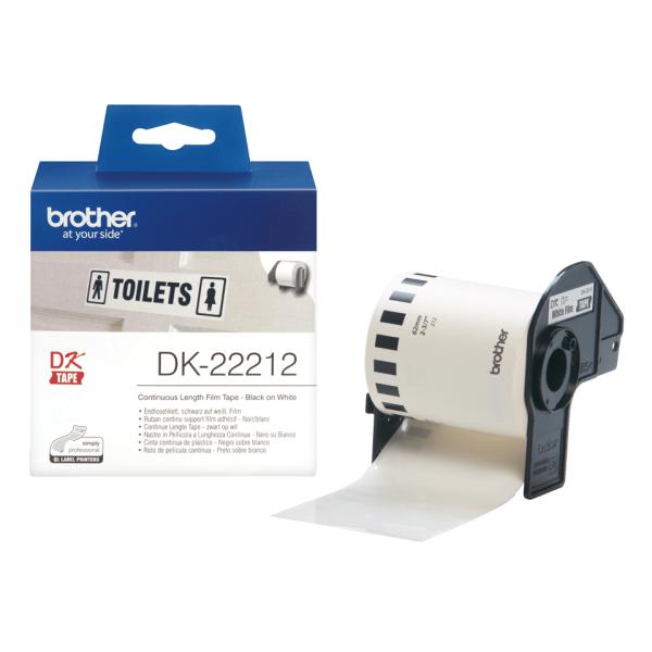 Brother DK-22212 Endlosetiketten 62 mm Schwarz auf Weiß 15,24 m Original