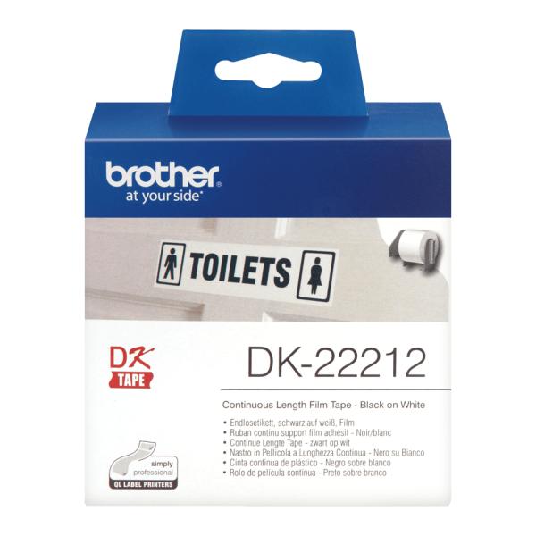 Brother DK-22212 Endlosetiketten 62 mm Schwarz auf Weiß 15,24 m Original