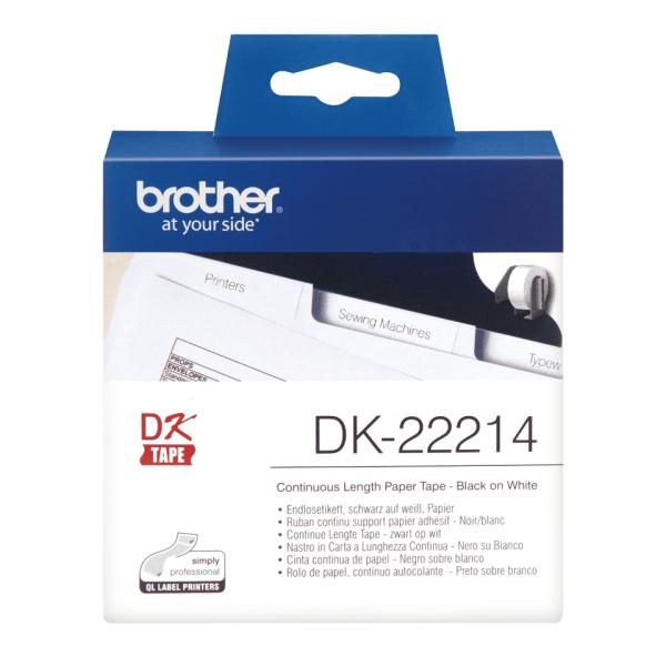 Brother Endlosetiketten (Papier) DK22214 schwarz auf weiss 12mm x 30,48m