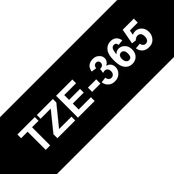 Brother Schriftband TZe-365 (lam.) Wei auf Schwarz 36mm x 8m