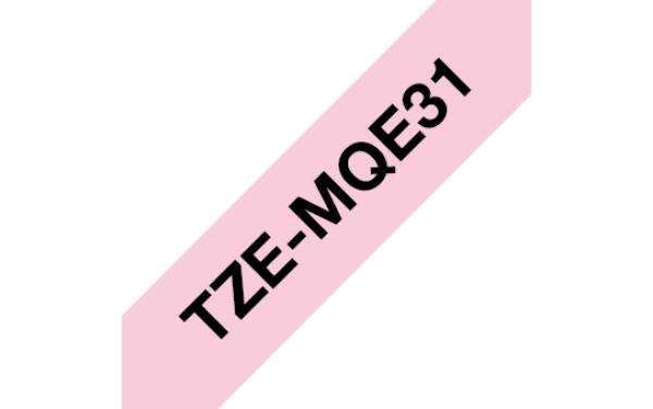 Original Brother TZe-MQE31 TZe Schriftband 12 mm Schwarz auf Rosa 8 m