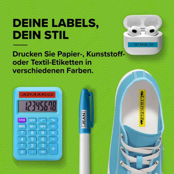DYMO S0721660 LetraTag Original Schriftband Weiß – Schwarz, 12 mm x 4 m