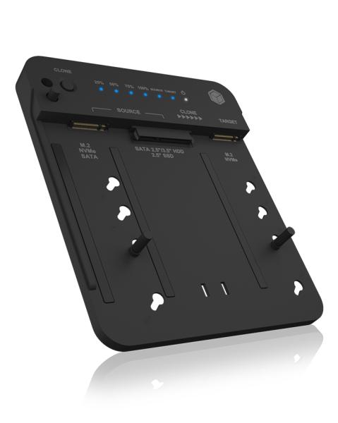 ICY BOX IB-2913MCL-C31 USB-C 3.2 Klon- und DockingStation für 2x M.2 NVMe/SATA SSD und 3,5"/2,5" HDD/SSD