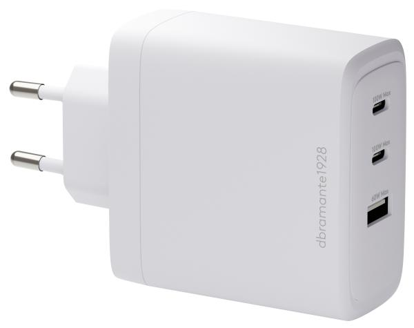 dbramante1928 re-charge - Netzteil - 100 Watt - 3 Ausgabeanschlussstellen (2 x USB-C, USB) - weiß