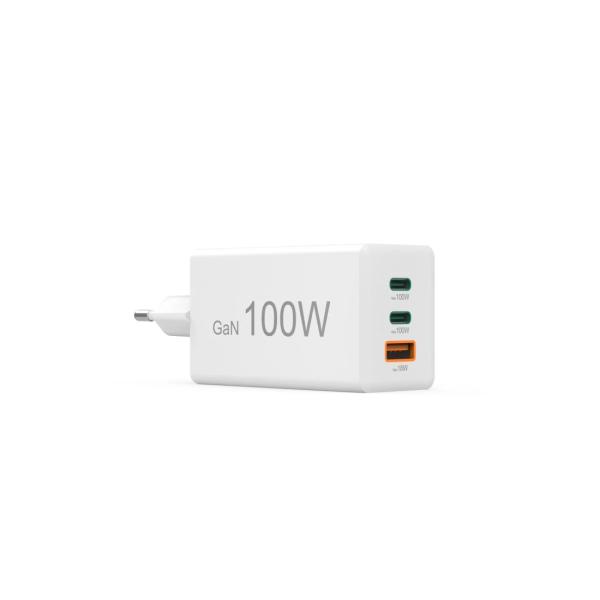 HAMA Schnellladegerät GaN 2x USB-C PD 1x USB-A QC 65W Weiss