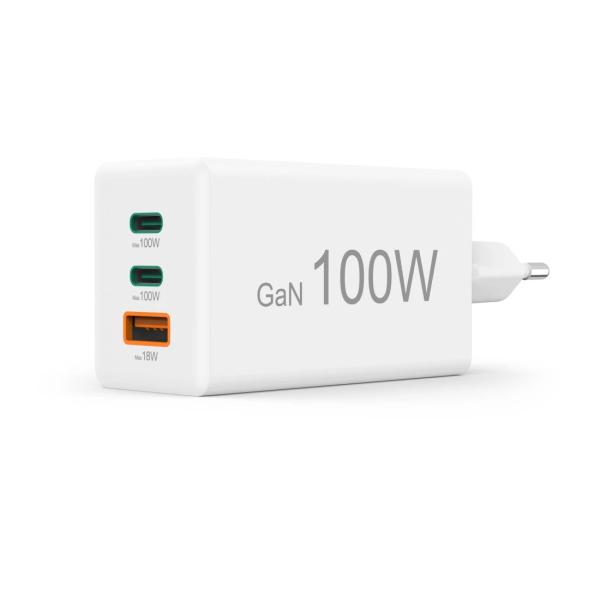 HAMA Schnellladegerät GaN 2x USB-C PD 1x USB-A QC 65W Weiss
