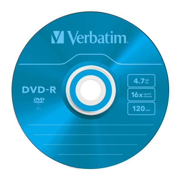 Verbatim DVD-R Colour 4,7GB 16x Speed – 5er Pack Slimcase