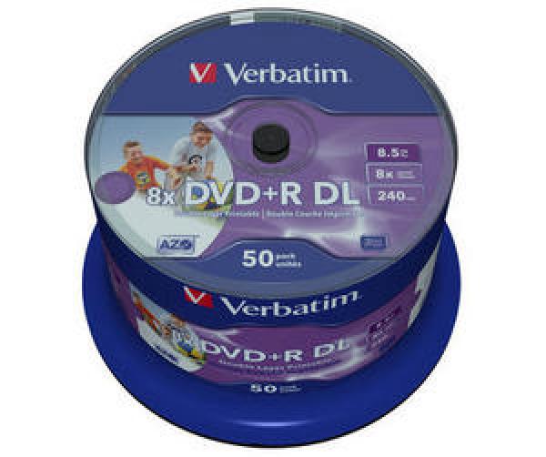 Verbatim DVD+R DL 8,5GB 8x 50er Spindel Rohlinge wide printable
