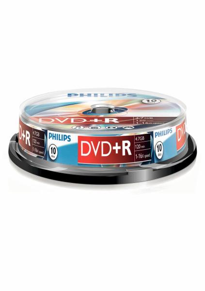 1x10 Philips DVD+R 4,7GB 16x SP