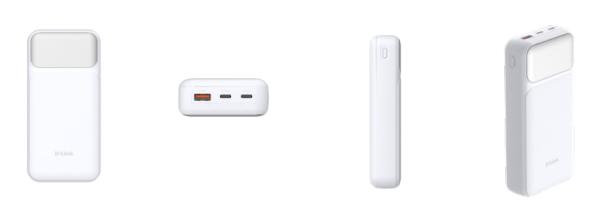 D-Link DPP-201 Powerbank 20000 mAh 65W USB-C PD 3.0 Quick Charge 3.0 mit LED-Display Weiß