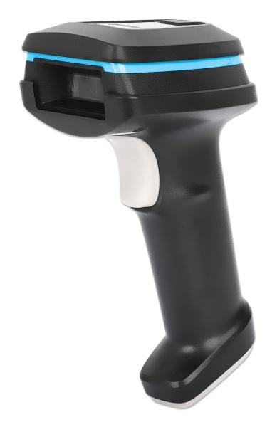 MANHATTAN Kabelloser 2D Long Range LED-Barcodescanner Wireless 4.2 und 2,4 GHz USB-A-Nanoempfänger