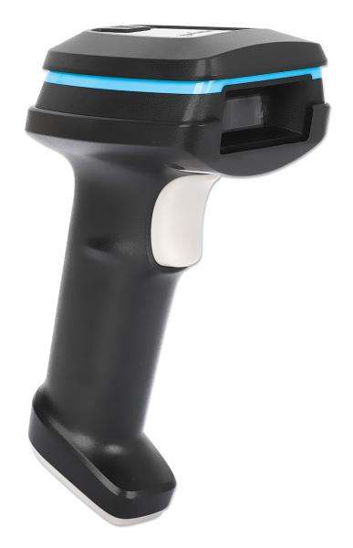 MANHATTAN Kabelloser 2D Long Range LED-Barcodescanner Wireless 4.2 und 2,4 GHz USB-A-Nanoempfänger
