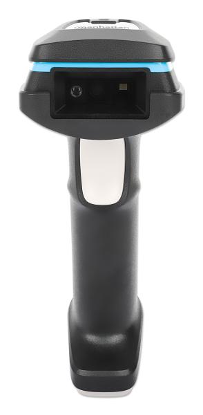 MANHATTAN Kabelloser 2D Long Range LED-Barcodescanner Wireless 4.2 und 2,4 GHz USB-A-Nanoempfänger