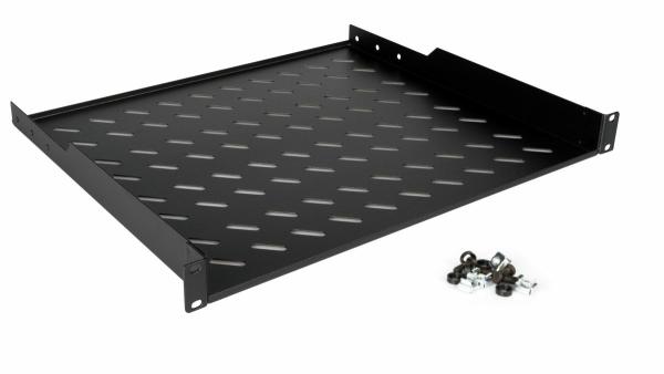 Equip 19 Zoll Rack Fachboden 1HE 600mm Schwarz Fester Einlegeboden Serverrack Serverschrank