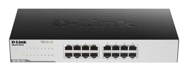 Switch 16 Port D-Link GO-SW-16G Unmanaged L2 Gigabit Ethernet schwarz
