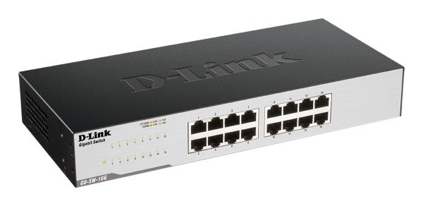 Switch 16 Port D-Link GO-SW-16G Unmanaged L2 Gigabit Ethernet schwarz