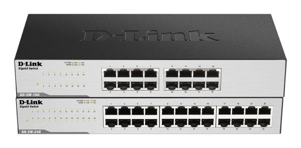Switch 16 Port D-Link GO-SW-16G Unmanaged L2 Gigabit Ethernet schwarz