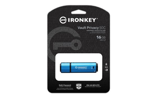 16GB Kingston IronKey Vault Privacy 50C AES-256 retail  USB-Stick