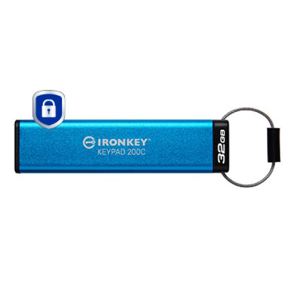 STICK 32GB Kingston IronKey Keypad 200C AES-256 USB-C retail