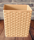 Blumentopf Beige 150x150 mm – Rattanoptik stilvoll & wetterfest
