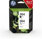 HP 304 2er-Pack Schwarz Cyan Magenta Gelb Original Tintenpatronen 3JB05AE für HP Deskjet & Envy